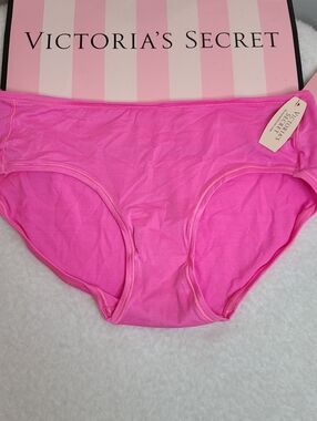 Y2K Victoria's Secret Fabulous Satin Hiphugger Panty Size M Neon Pink